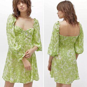 Faithfull The Brand Arianne Tie Dye Ruffled Mini Dress